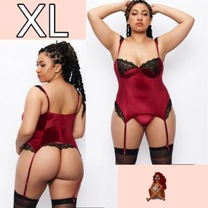 Georgine Velvet And Lace Corset sexy lingerie Frederick's